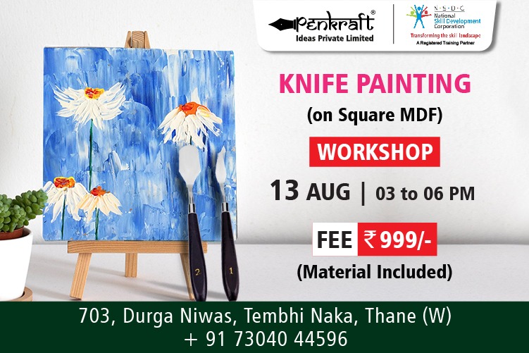 Penkraft Knife Painting on Square MDF Workshop!